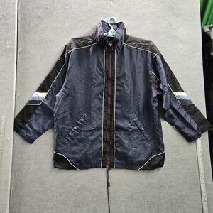 VINTAGE Kangol‎ Men Jacket X-LARGE Navy Colorblock Zipper Contrast Piping